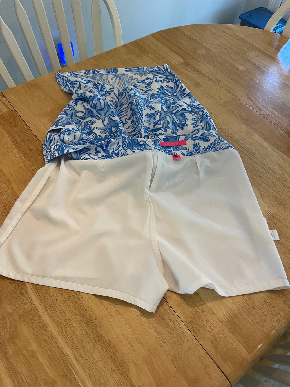 Lilly Pulitzer White and Blue Printed Skort - Picture 5 of 5